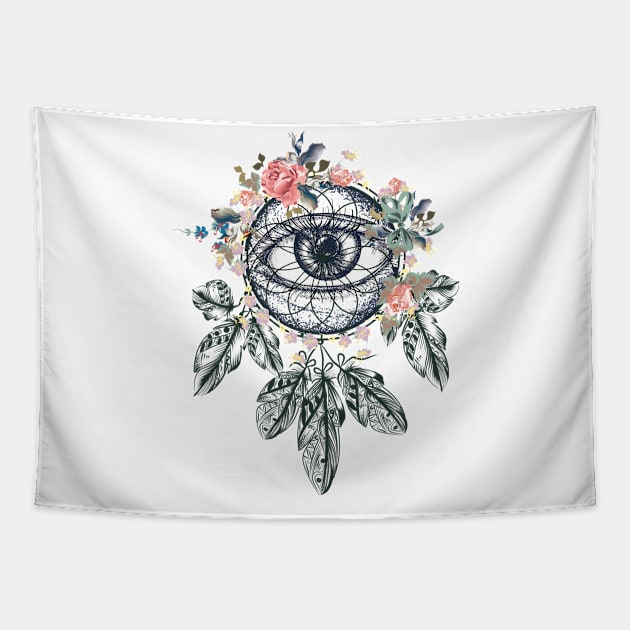 Eye Flowers Design, Dreamcatcher, Beautiful Flowers Tapestry by Utopia Shop