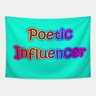 Poetic Influencer Neon Retro Rainbow Tapestry