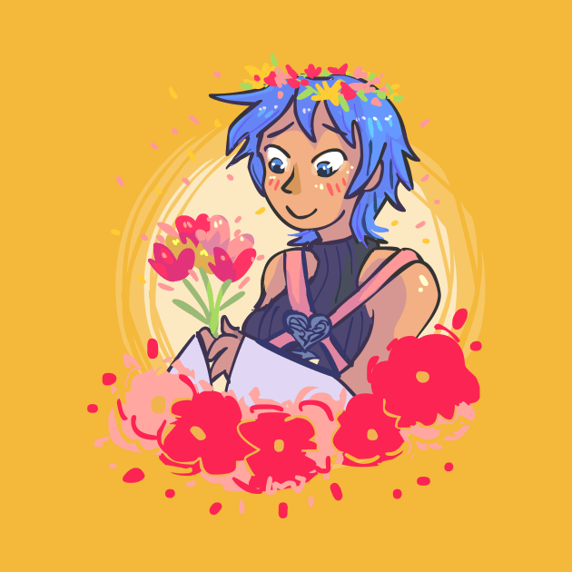 Aqua with Flowers by sky665