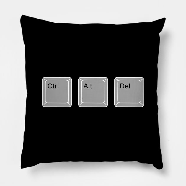 ALT CTRL DEL Black Pillow by felixbunny