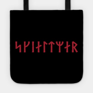 viking shieldmaiden norse futhark runes red Tote