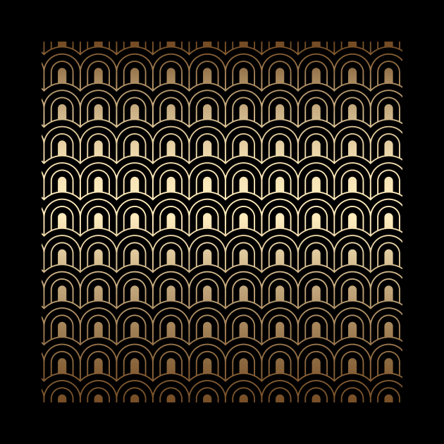 Art déco simple gold archs twenties abstract pattern by From Mars