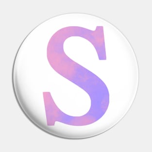 The Letter S Pink and Purple Design Pin