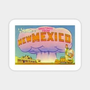 Greetings from New Mexico - Vintage Large Letter Postcard Magnet