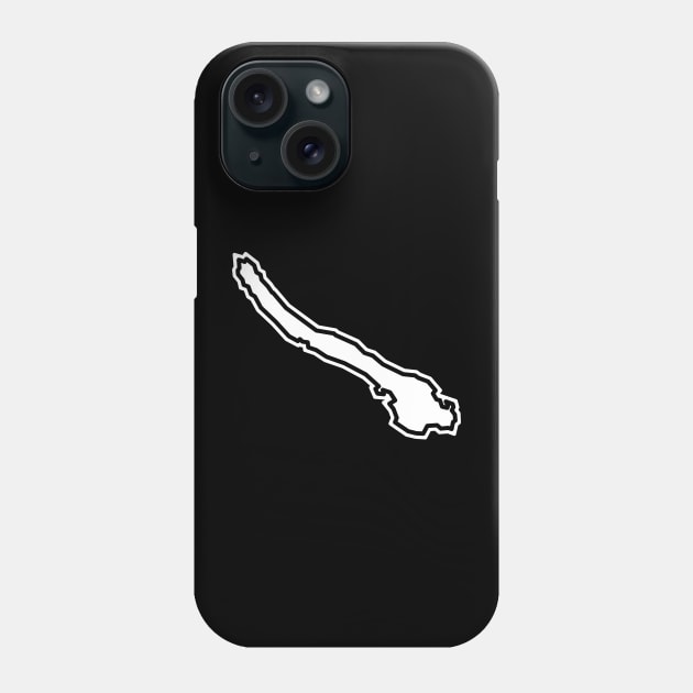 Galiano Island BC Outline in Black and White - Galiano Island Phone Case by City of Islands