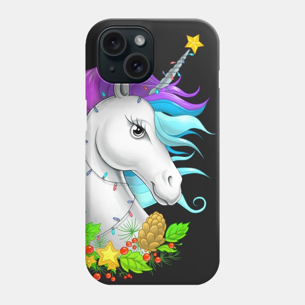 Xmas Unicorn Phone Case by NikKor