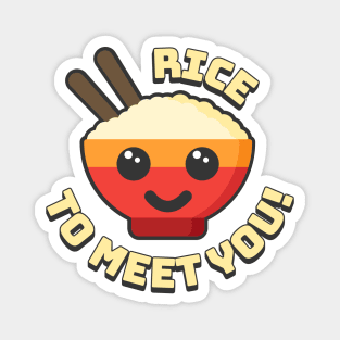 Rice To Meet You! Cute and Punny Rice Cartoon Magnet