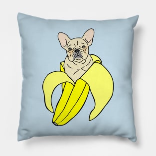 banana white french bulldog doodle Pillow