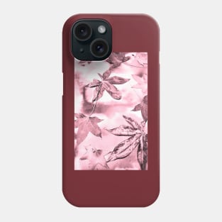 Pink Metallic Leaves Phone Case