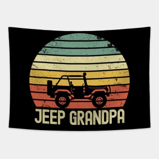 Jeep Grandpa Vintage Jeep Tapestry