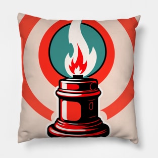 The constant flame lamp, retro vintage lighting object Pillow