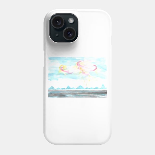 Scenery. Nature. Sun, sky, mountains, water. A calm image for a good mood. Phone Case by grafinya