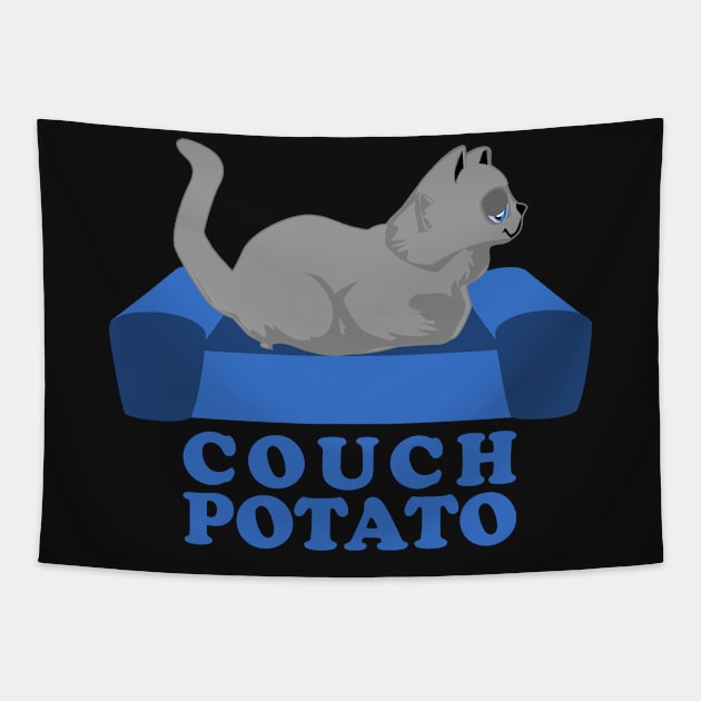 Lazy Cat - the ultimate couch potato Tapestry by Mitalie