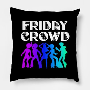 Friday crowd colorful dancing people Pillow