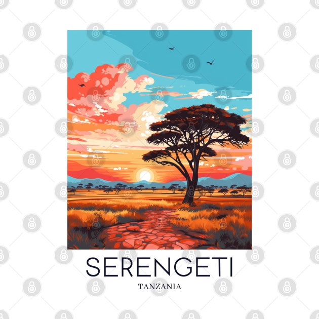 A Pop Art Travel Print of the Serengeti National Park - Tanzania by Studio Red Koala