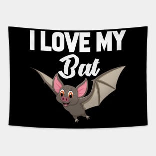 I Love My Bat Tapestry