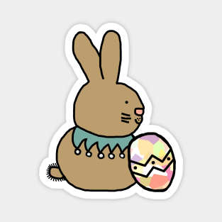 Bunny Rabbit Holding Easter Egg Magnet