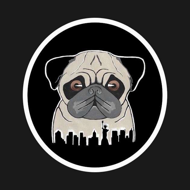 NEW YORK City Pug Dog Painting by SartorisArt1