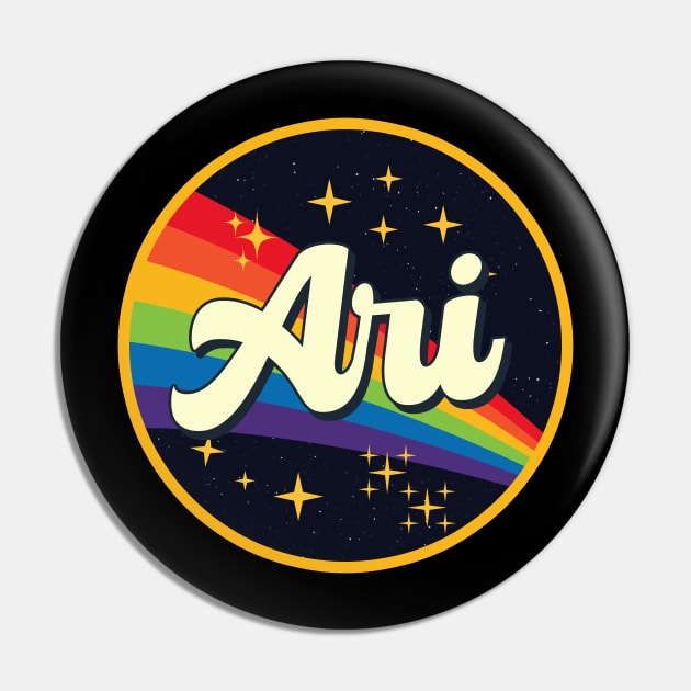 Lmw Art Ari || Rainbow in Space Vintage Style Pin