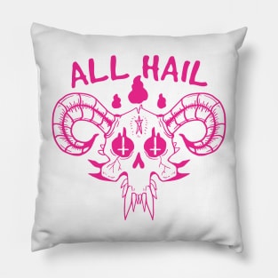Satanic All Hail Skull Pillow