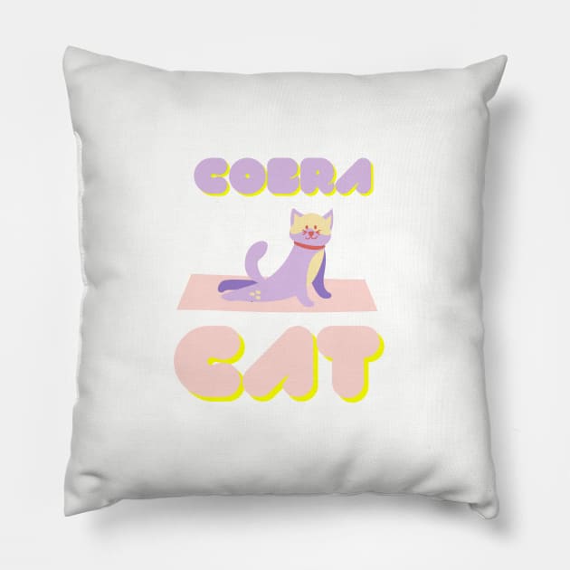 Cobra Cat Yoga Pose T-shirt Pillow by Step Into Art