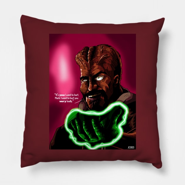 Invincible "Angstrom Levy" portrait (digital) Pillow by StagArtStudios