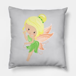 Forest Fairy, Magic Fairy, Cute Fairy, Blonde Hair Pillow
