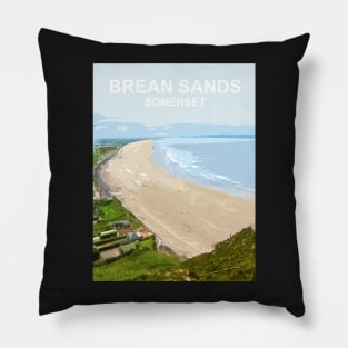 Brean Sands Somerset. Travel poster. Gift. Pillow