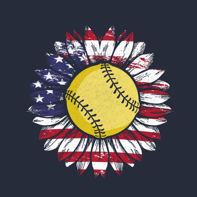 Softball Sunflower by Jamrock Designs