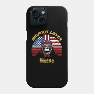 Bigfoot loves America and Maine Phone Case