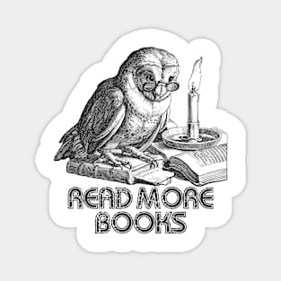 Read More Books Wise Old Owl Vintage Illustration Magnet