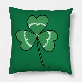 Clover. A pretty, beautiful, cute clover drawing, lucky design. Pillow