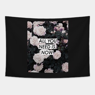 Flowers, Roses, All you need is now, Quote, Fashion print, Scandinavian art, Modern art, Wall art, Print, Minimalistic, Modern Tapestry