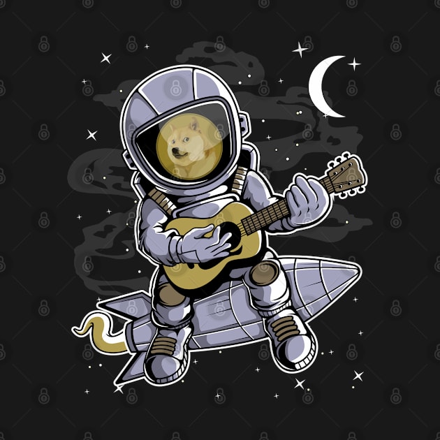 Astronaut Guitar Dogecoin DOGE Coin To The Moon Crypto Token Cryptocurrency Blockchain Wallet Birthday Gift For Men Women Kids by Thingking About