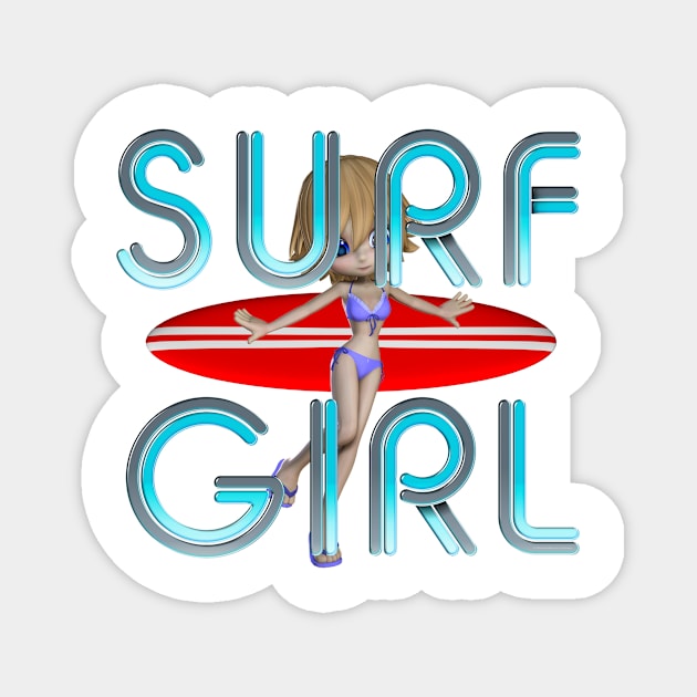 Surf Girl Magnet by teepossible