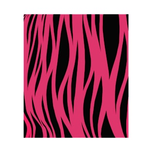 Pink and Black Striped Pattern T-Shirt