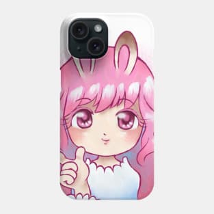 Pink Bunny Girl - Cute Kawaii Anime Art Phone Case