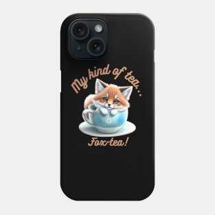 Cute Red Fox Blue Floral Tea Cup Phone Case