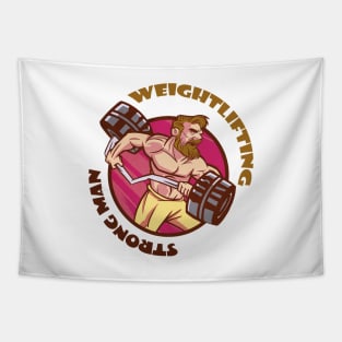 Weightlifting strong man Tapestry