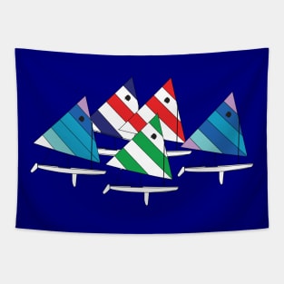 Sunfish Sailboats Racing Tapestry