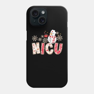 NICU Nurse Christmas Snowman Nurse Life Scrub Top Phone Case