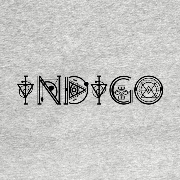 Disover Indigo Child Starseed In Ancient Sacred Geometry Text - Indigo Child - T-Shirt