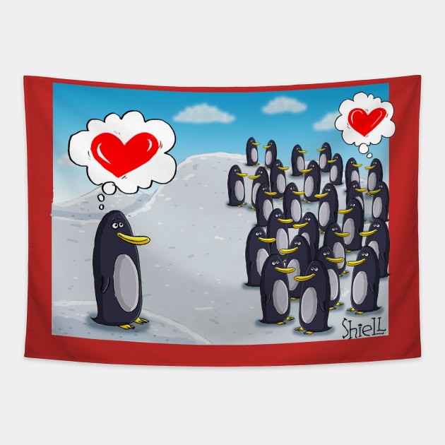 Penguin Love for Valentines # 2. Tapestry by macccc8