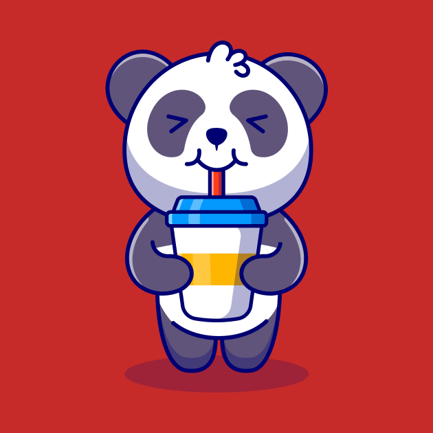 Cute Panda Drink Coffee Cartoon by Catalyst Labs