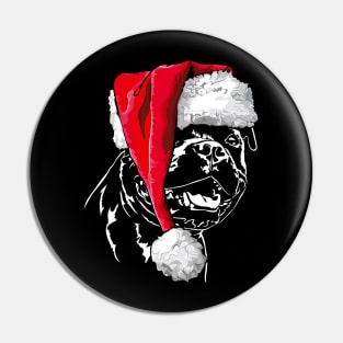 Funny Staffordshire Bull Terrier Santa Christmas dog mom Pin