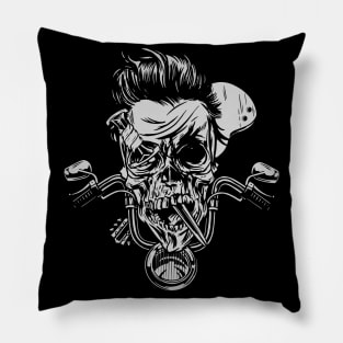 Retro Bad Attitude Biker Pillow