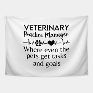 Funny Veterinary Practice Manager Management Veterinarian Tapestry