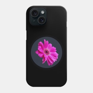 Pink Gerbera Daisy Flower Circle Frame Phone Case