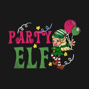 Party Elf Funny Christmas Xmas T-Shirt