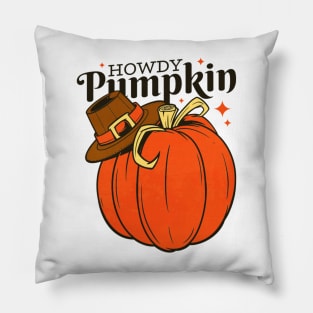 Pumpkin with cowboy hat Pillow